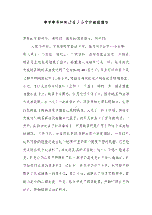 中学中考冲刺动员大会发言稿供借鉴.docx