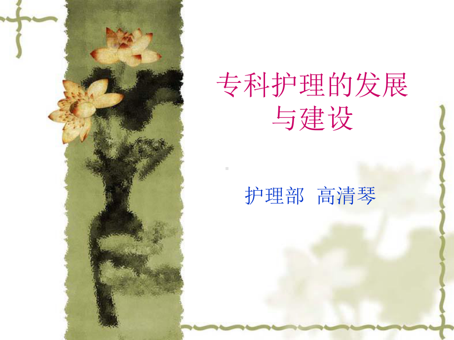 专科护理的发展与建设课件.ppt_第1页