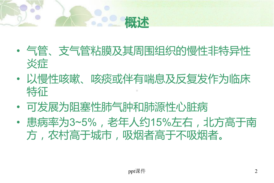 慢性支气管炎护理查房-ppt课件.ppt_第2页