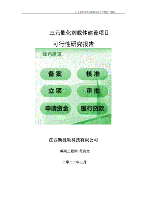 三元催化剂载体项目可行性研究报告-申请建议书用可修改样本.doc