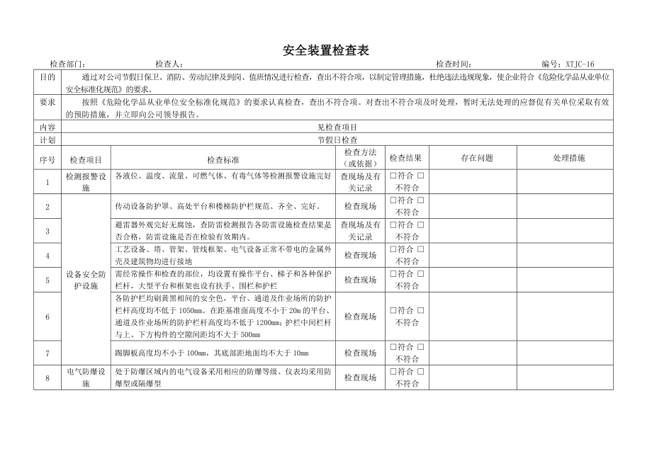 安全装置检查表.docx_第1页