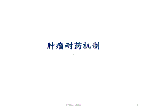 肿瘤耐药机制PPT课件.ppt