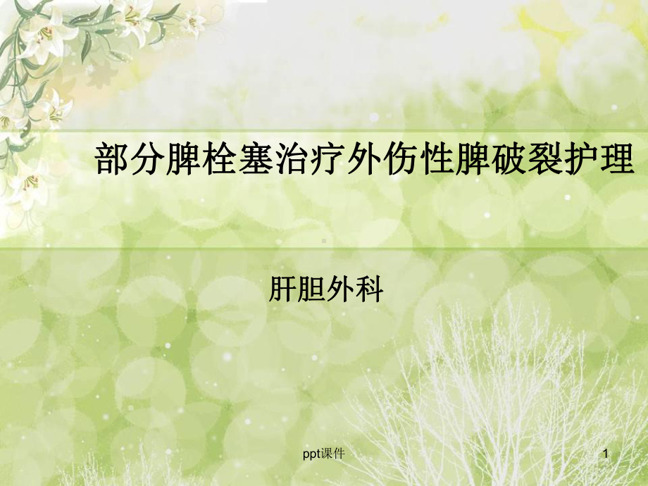 部分脾动脉栓塞的临床应用-ppt课件.ppt_第1页