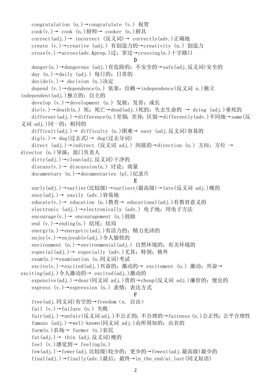 初中英语中考常考词汇汇总（按字母顺序编排）.docx_第2页