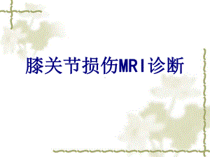 医学膝关节损伤MRI诊断PPT培训课件.ppt