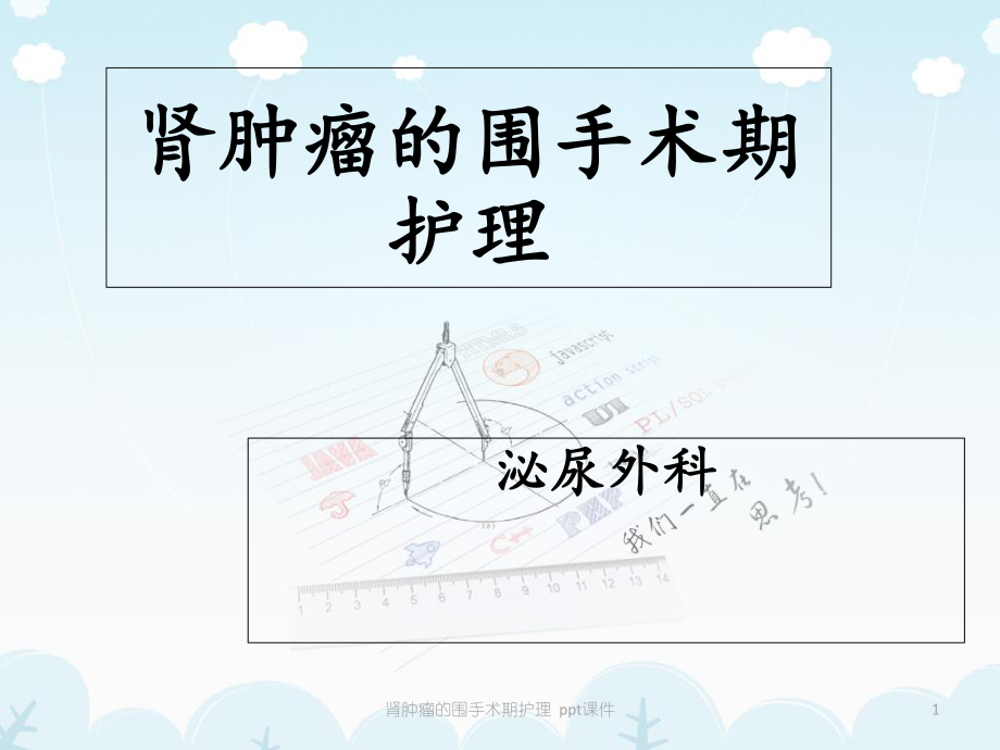 肾肿瘤的围手术期护理-ppt课件.ppt_第1页