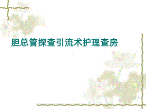 胆管引流术护理查房PPT课件.ppt