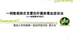 敏感肺炎克雷伯杆菌脓毒血症PPT课件.ppt