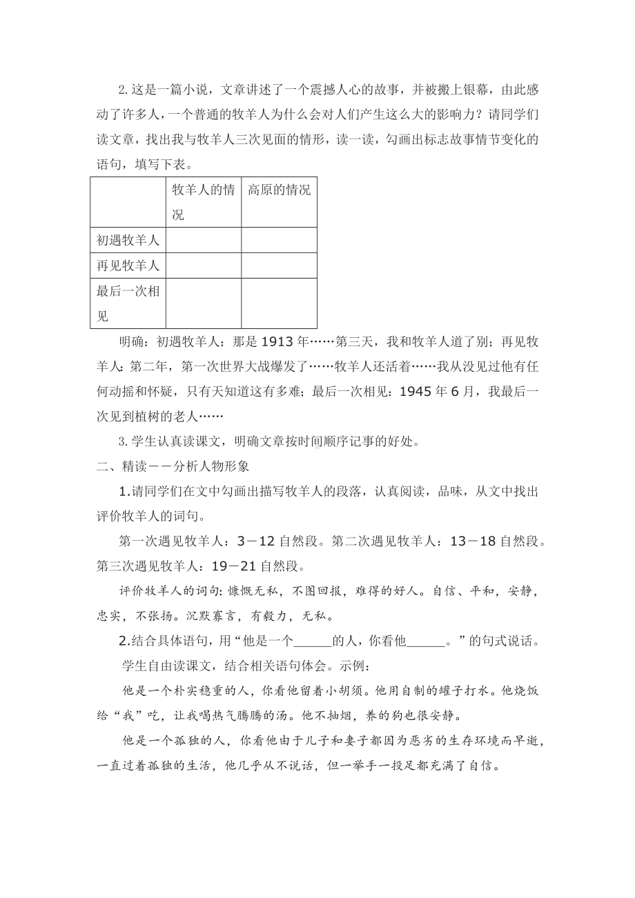 扬州某校部编人教版七年级语文上册《植树的牧羊人》教案.docx_第2页