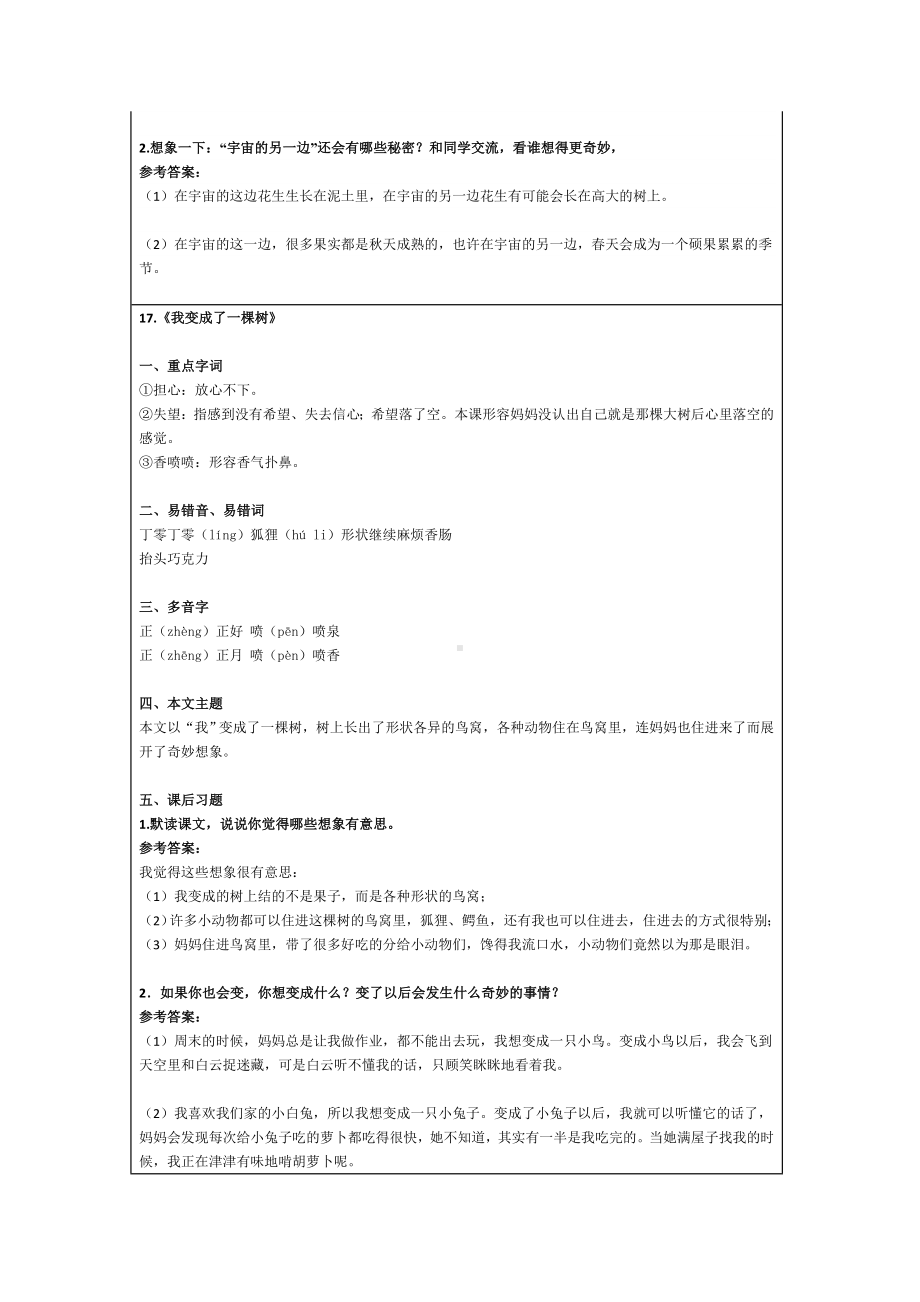 统编语文三年级下册第5单元 “地毯式”自主学习过关自查表.docx_第2页