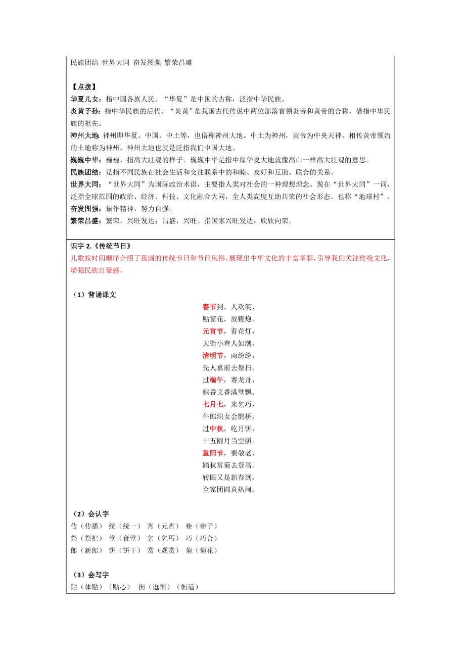 统编语文二年级下册第3单元 “地毯式”自主学习过关自查表.docx_第3页