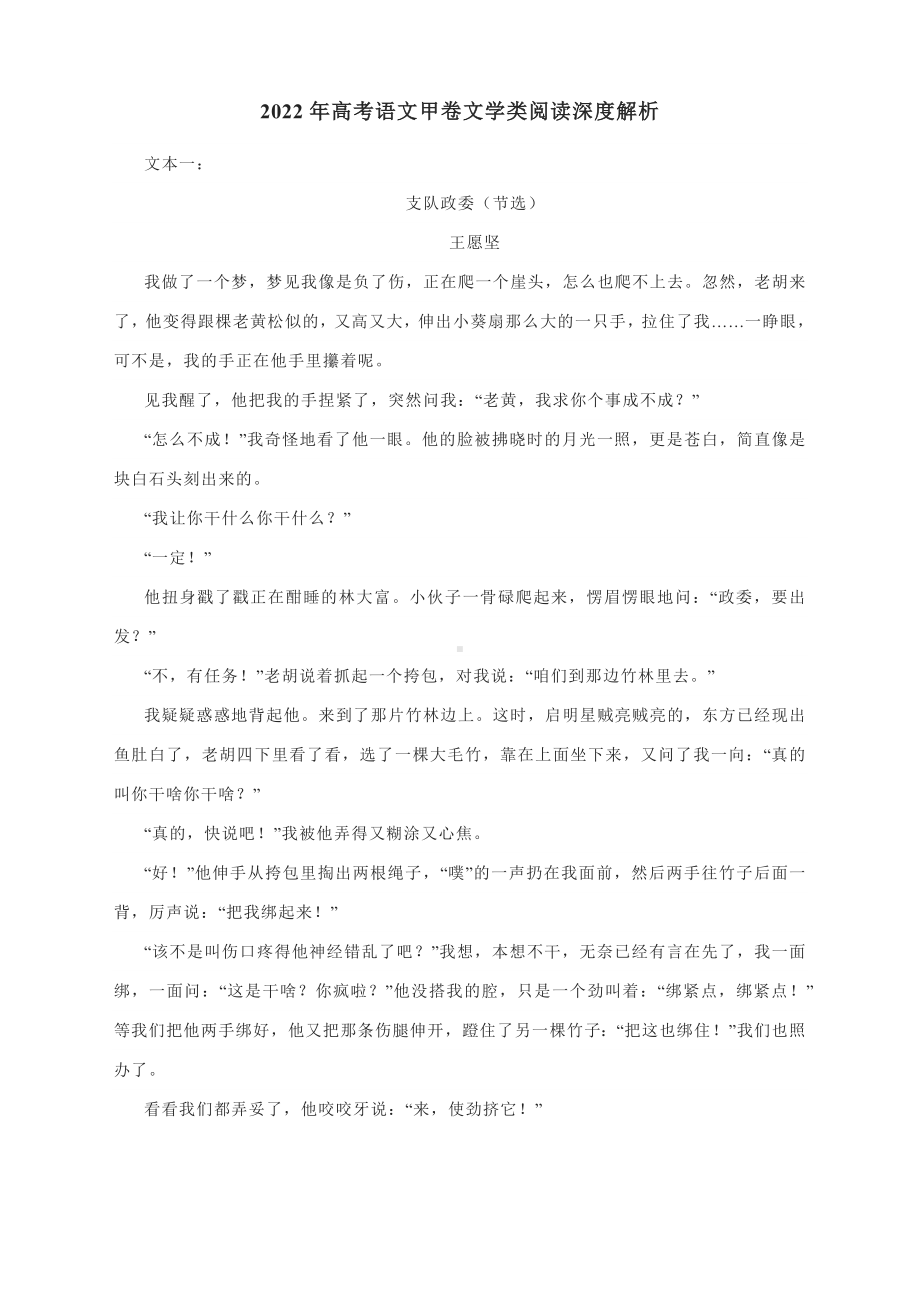 2022年高考语文甲卷文学类阅读深度解析.docx_第1页