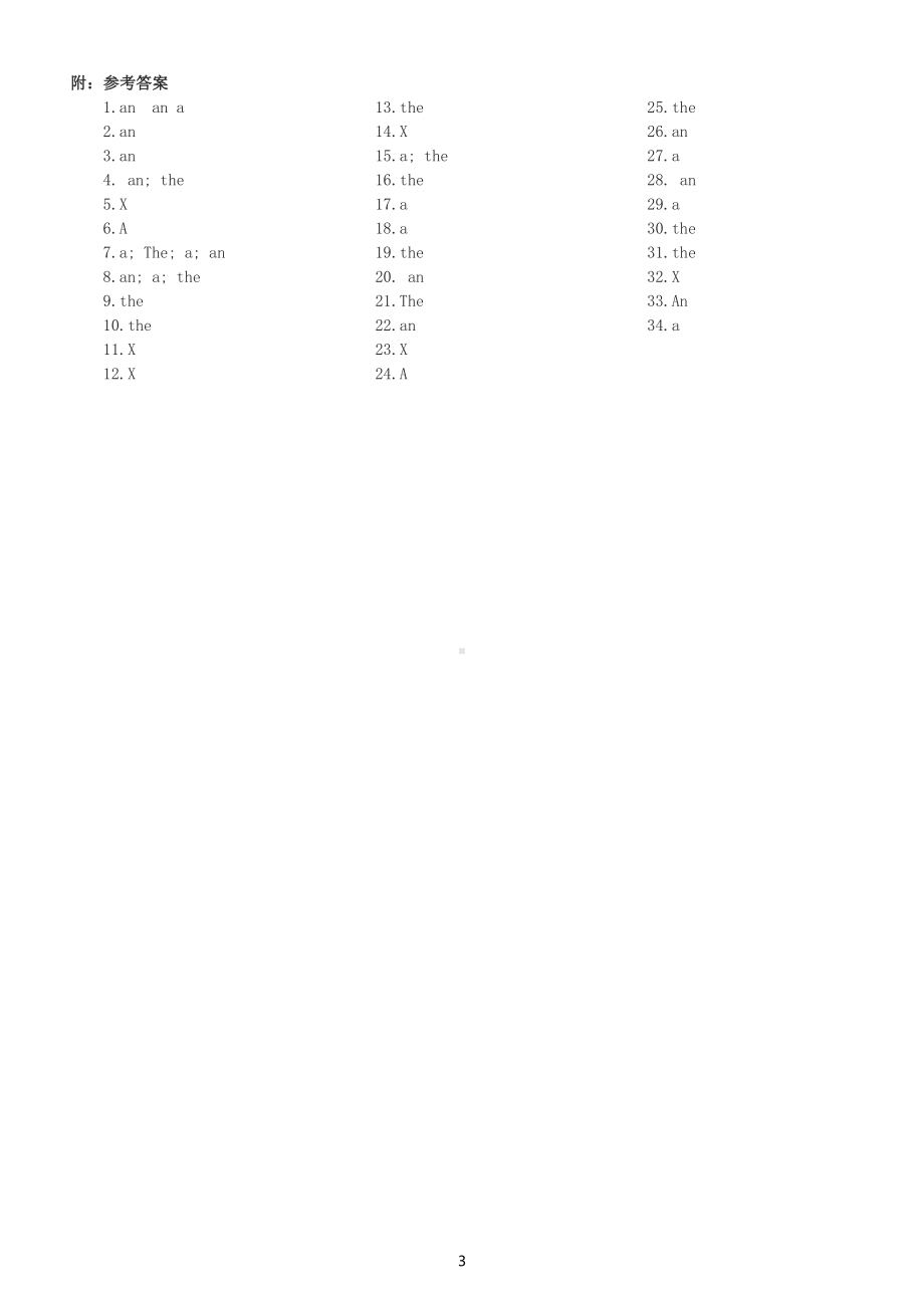 高中英语高考复习语法填空单句练习（冠词）（附参考答案）.docx_第3页