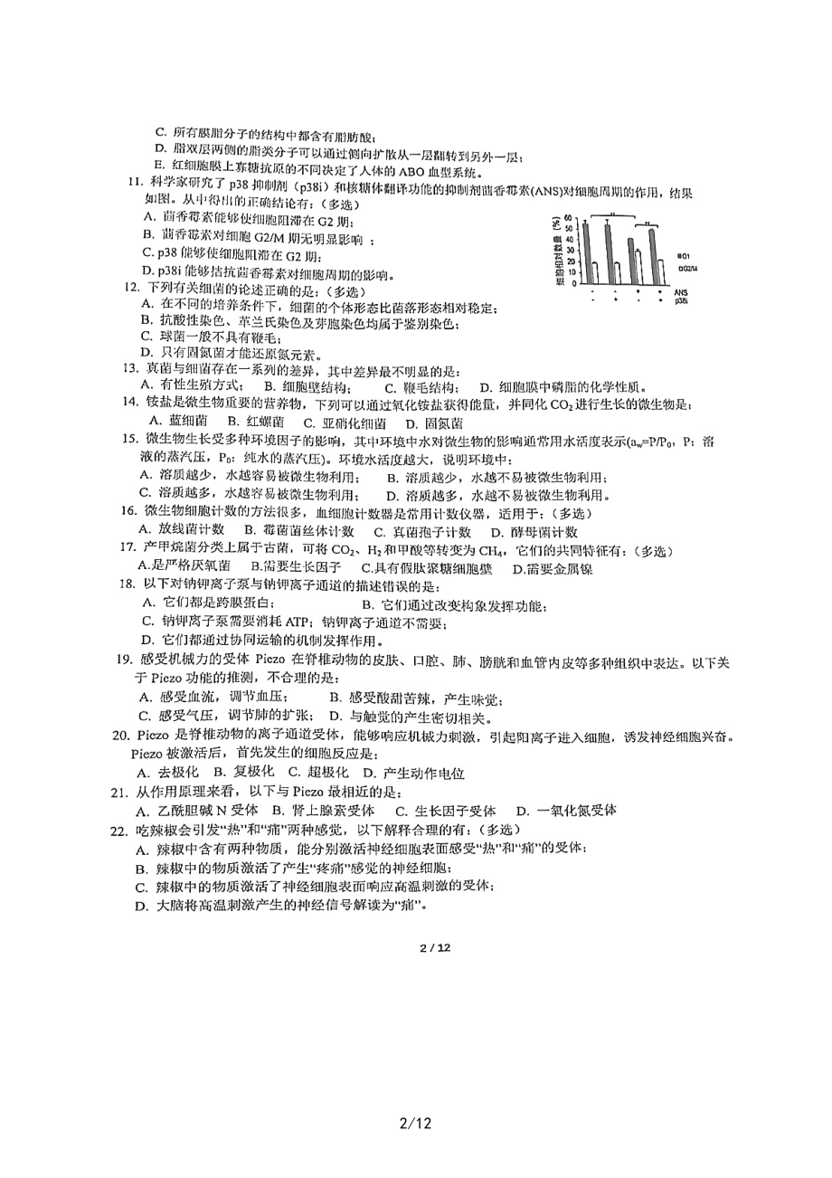 2022年全国中学生生物学联赛试题.pdf_第2页