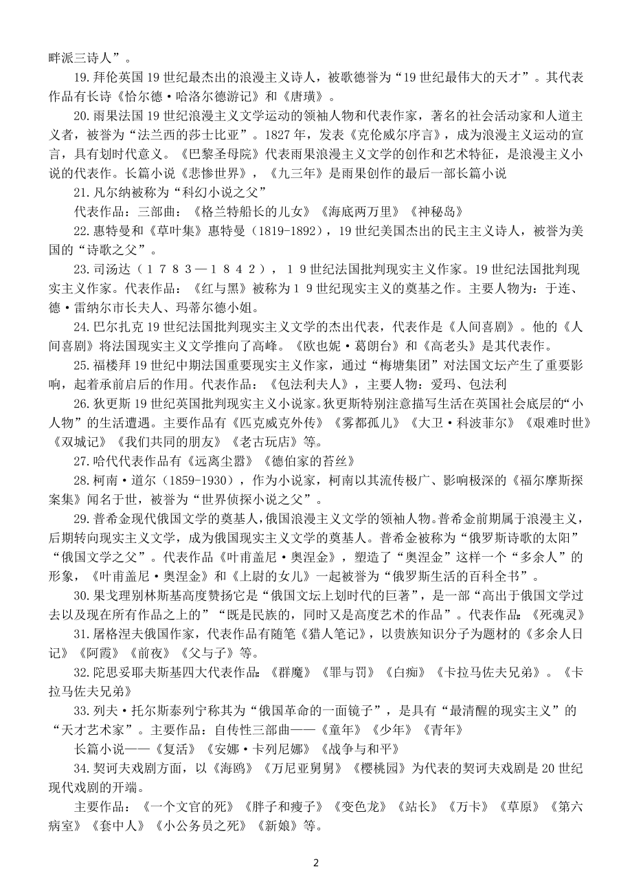 高中语文高考复习外国文学常识整理（共两大类）.docx_第2页