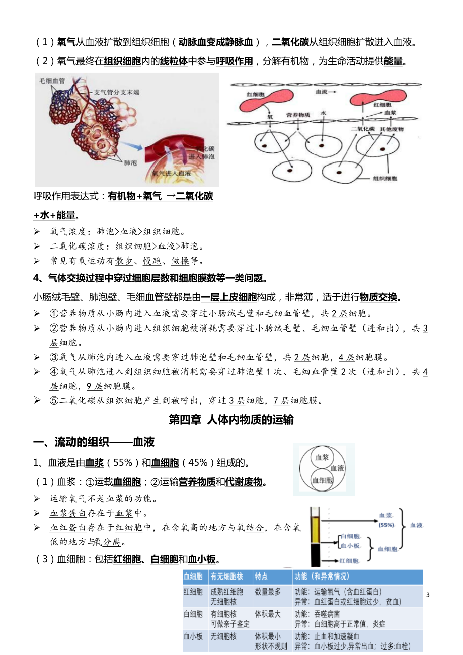 07 人体的呼吸+人体内物质的运输-2022年中考生物必背.docx_第3页