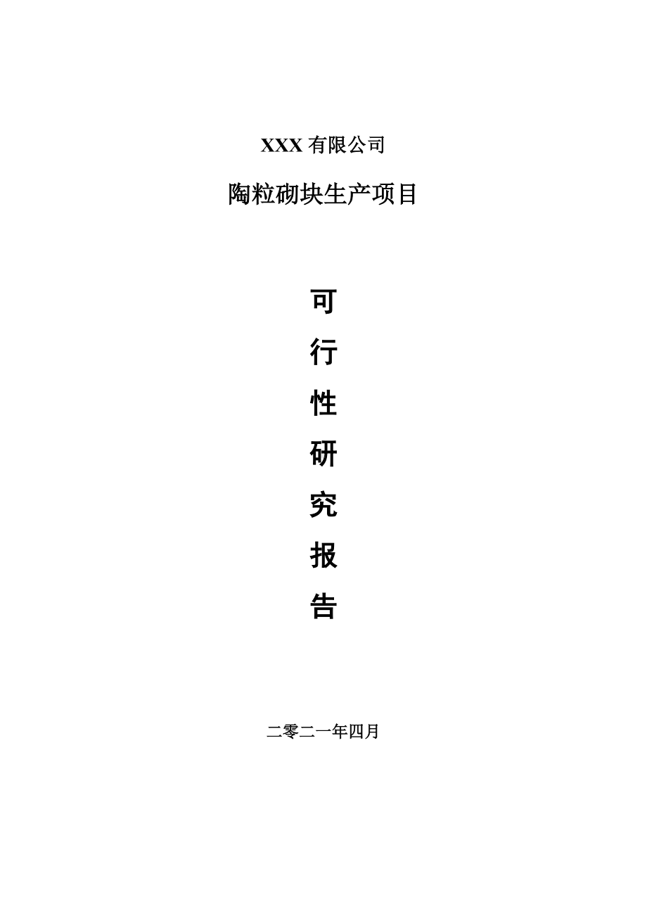 陶粒砌块生产项目可行性研究报告建议书案例.doc_第1页