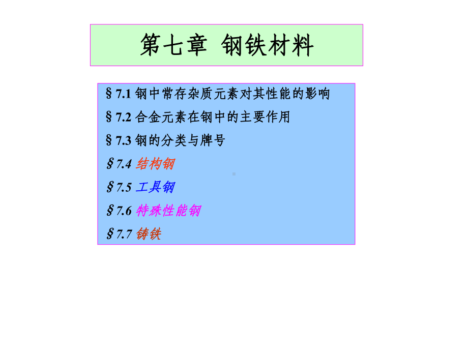 工程材料-第七章-钢铁材料课件.ppt_第1页