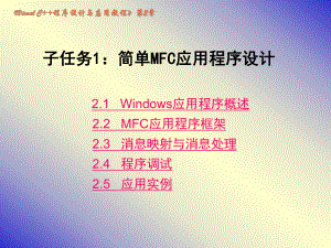 子任务1：MFC应用程序概述课件.ppt