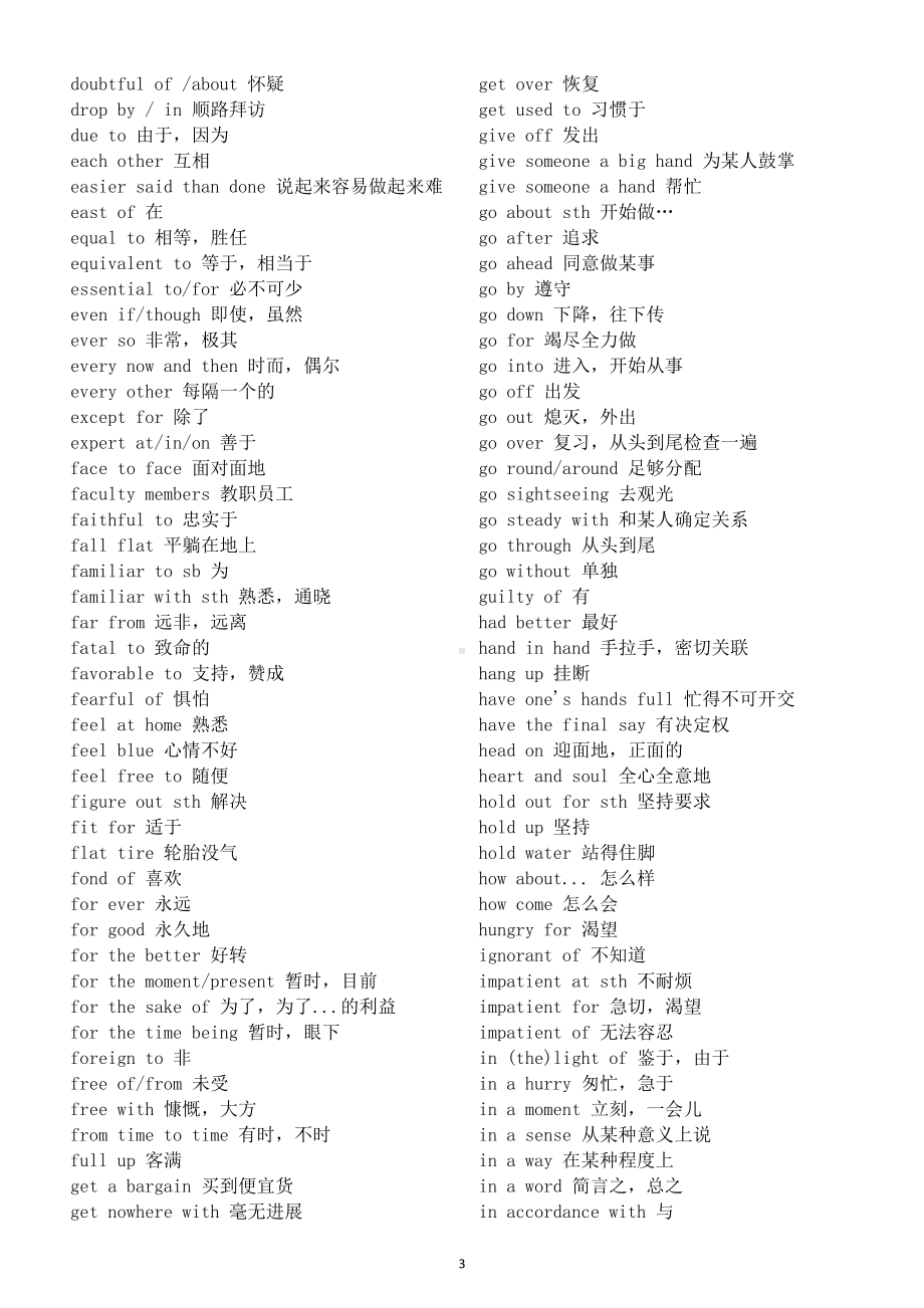 高中英语高考复习重点词组汇总.doc_第3页