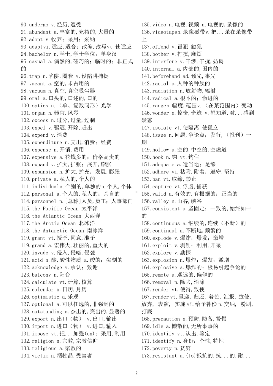 高中英语高考阅读理解高频词（共690个）.doc_第2页