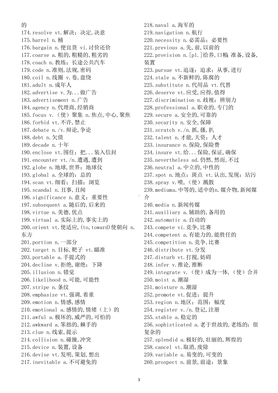 高中英语高考阅读理解高频词（共690个）.doc_第3页