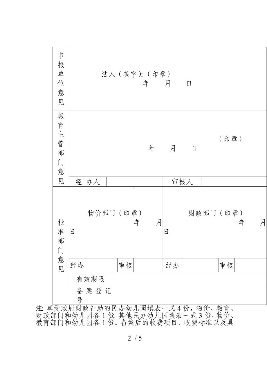 民办幼儿园收费标准备案表.doc_第2页