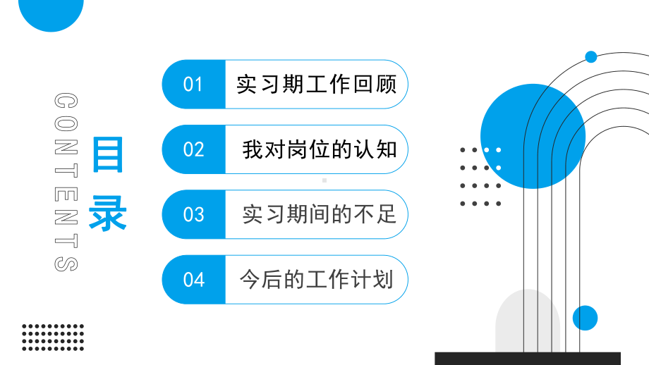 2022实习期转正述职蓝色几何风实习生转正述职职级晋升述职报告含内容可编辑专题PPT课件.pptx_第2页