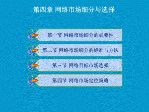 网络营销理论与实务第4章网络市场细分与选择课件.ppt