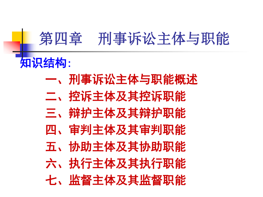 第四章刑事诉讼主体和职能-精品课件.ppt_第1页