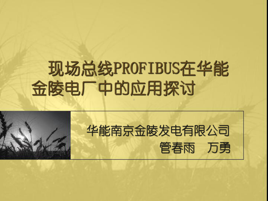 现场总线PROFIBUS在华能金陵电厂中的应用探讨-共24页PPT课件.ppt_第1页