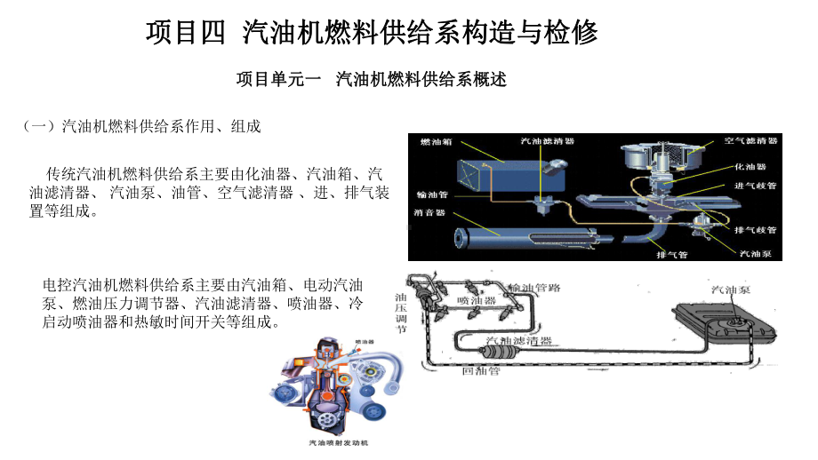 汽车发动机构造与维修一体化教程-四、燃料供给系课件.pptx_第1页