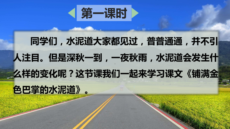 部编版小学三年级上语文5《铺满金色巴掌的水泥道》优秀课堂教学课件.pptx_第2页