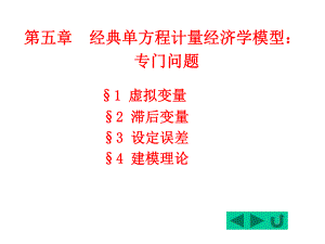 经典计量经济学模型专门问题课件.ppt