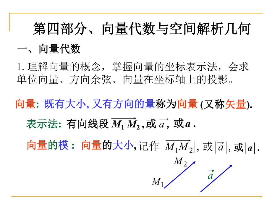 第六讲向量代数与空间解析几何(修改篇)课件.ppt_第1页