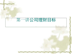 某公司理财及目标管理知识分析课件.ppt