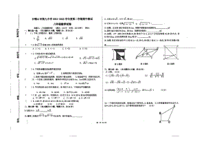 宁夏回族自治区石嘴山市大武口区第九 2021-2022学年下学期八年级期中数学试题.pdf