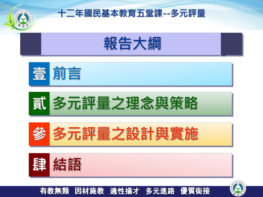 多元评量之设计与实施有教无类因材施教适性扬才多元进路优质衔接课件.ppt_第1页