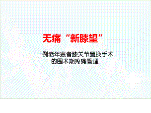 一例老年患者膝关节置换手术的围术期疼痛管理课件.pptx