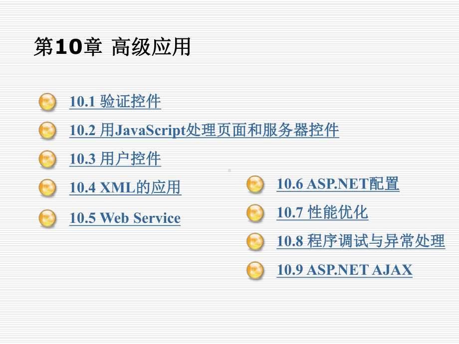 ASPNET程序设计教程第10章-高级应用课件.ppt_第1页