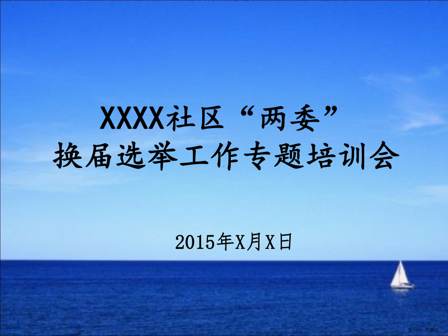 XXXX年社区两委换届工作培训.ppt_第1页