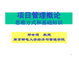 项目管理概论思维方式和基础知识课件.ppt