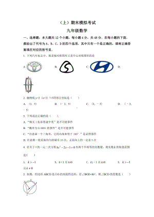 重庆市江津实验九年级上学期期末模拟数学试题.docx