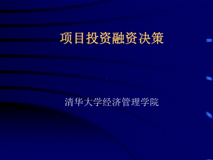 项目投资融资决策.ppt课件.ppt