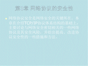 网络安全技术第三章-网络协议的安全性课件.ppt