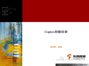 Cognos初级培训教程.ppt