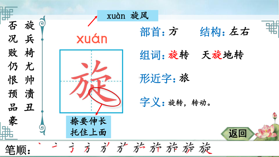 部编版四年级语文上册 20 陀螺 生字笔顺 课件(PPT16页).pptx_第3页