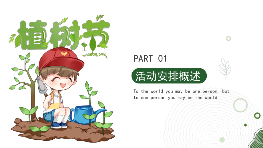 绿色简约叶子植树节活动策划PPT模板课件.pptx_第3页