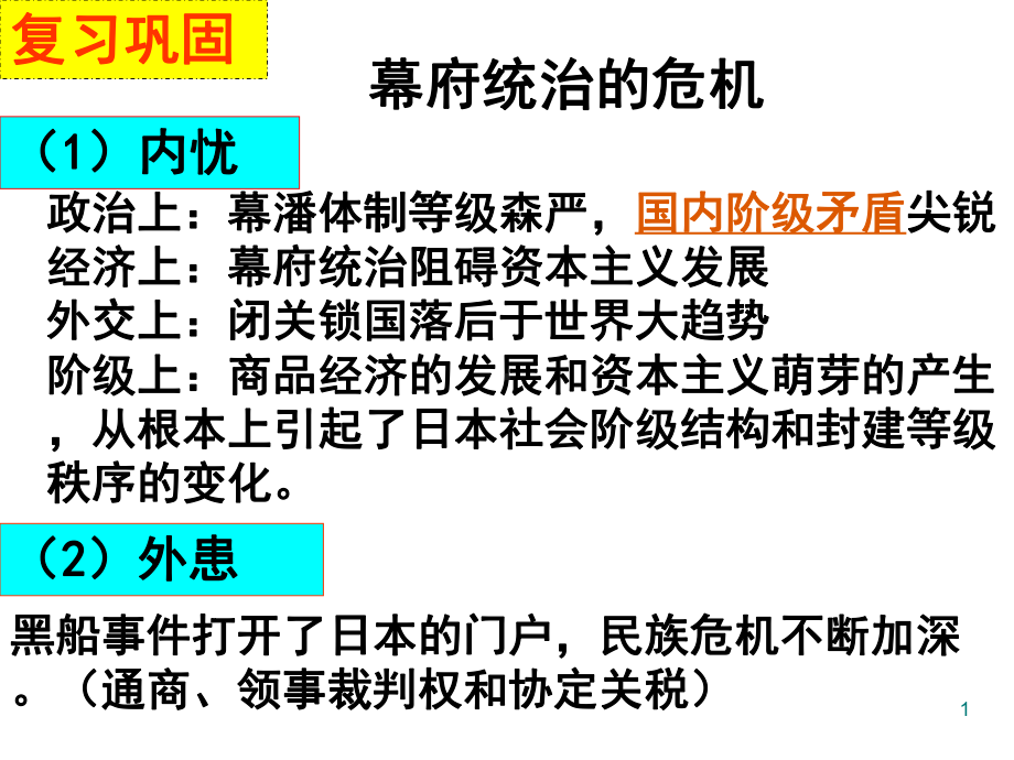 《倒幕运动和明治政府的成立》课件(新人教版选修1).ppt_第1页