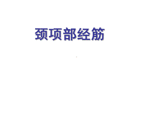 颈项部经筋课件.ppt